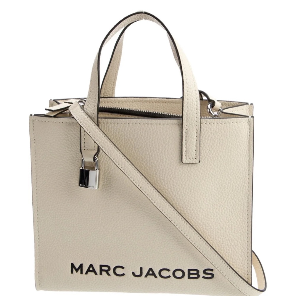Marc Jacobs Cream Pebbled Leather Satchel with Removable Strap